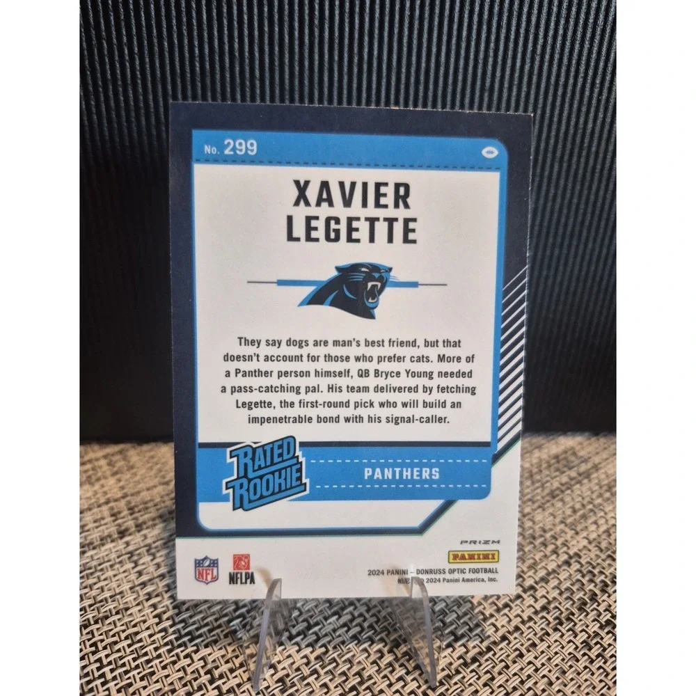 2024 Donruss Optic Xavier Legette #299 Rated Rookie Stars Prizm (RC) Panthers